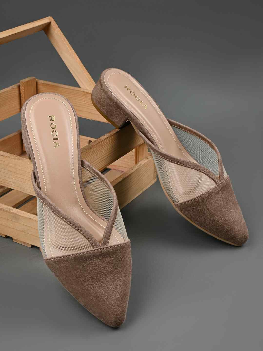 Rocia By Regal Camel Women Block Heel Mules