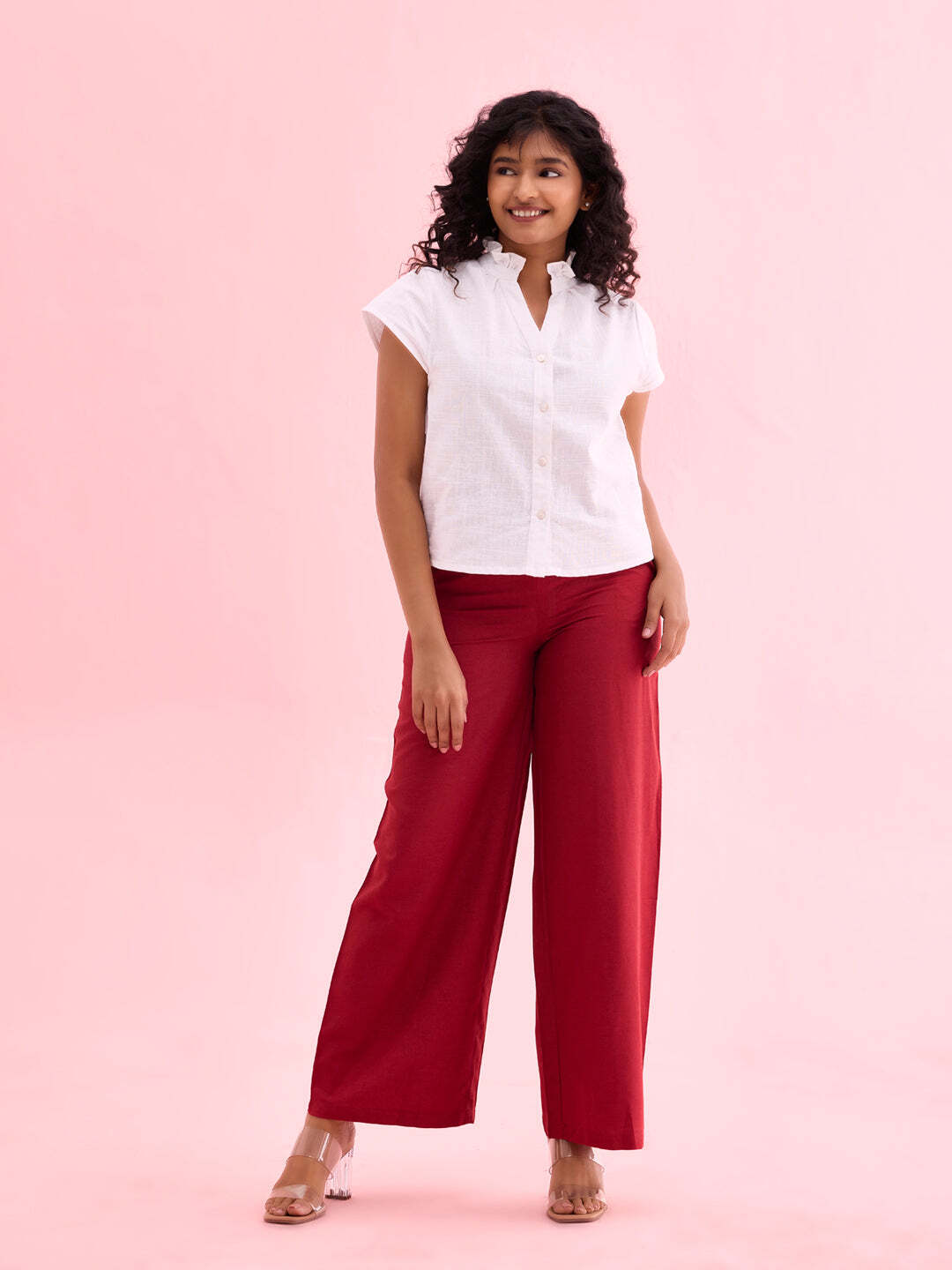 Rangriti Liva Palazzo Pants Rangriti Indigo Viscose Liva Solid Palazzos