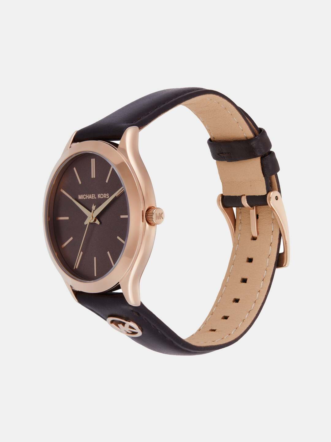 Slim Runway Women Quartz Brown Dial Analog Leather Watch MK7489