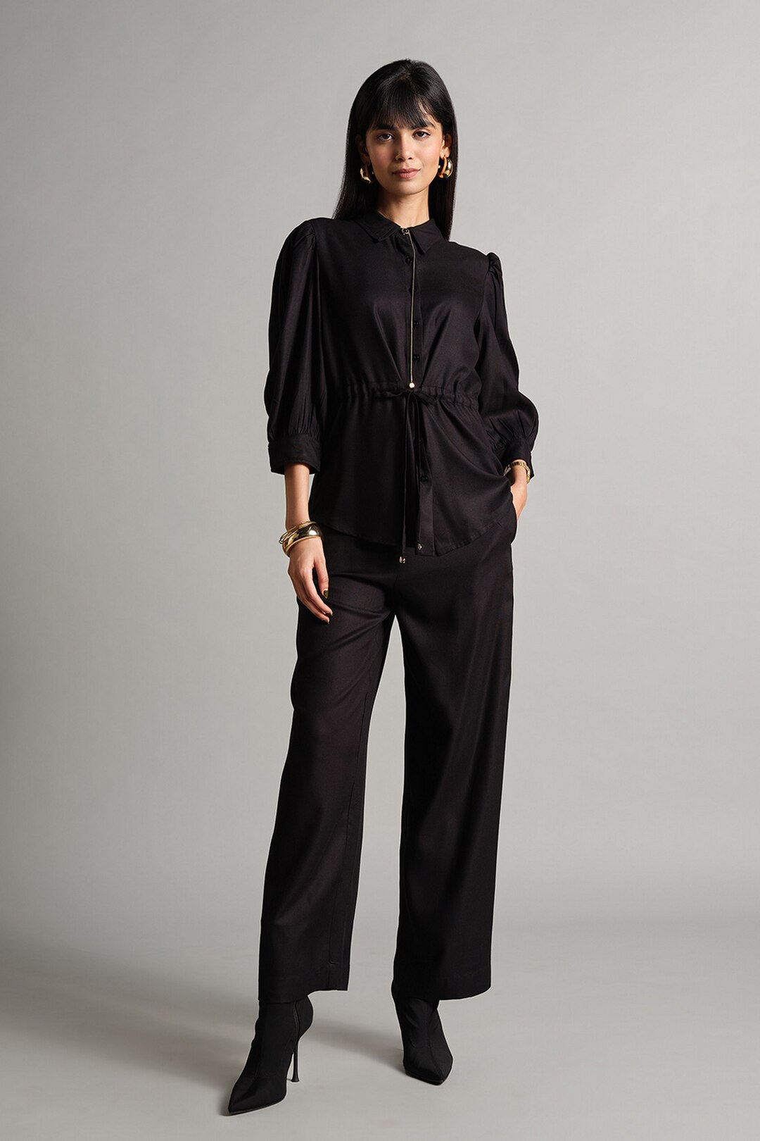 Solid Mid Thigh Viscose Knitted Women's Co-Ord Set